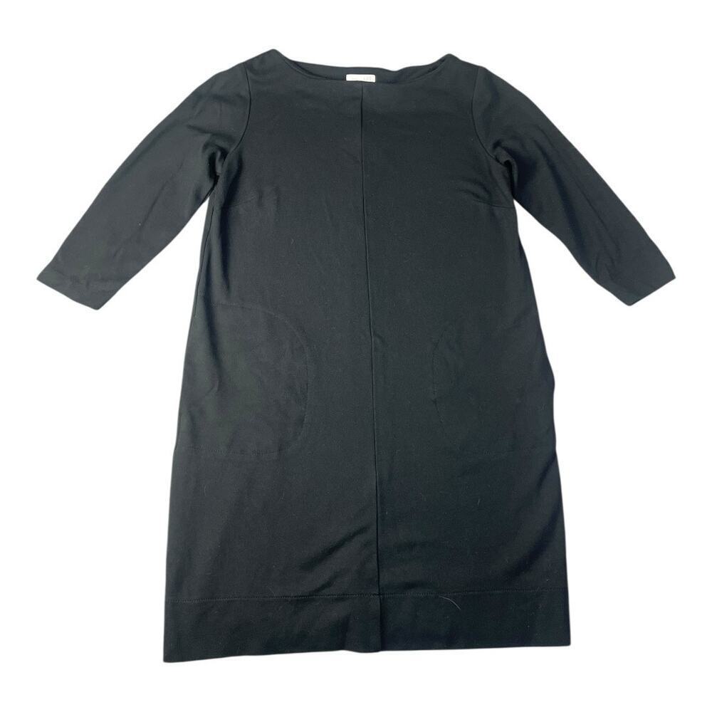 J. Jill Ponte Women’s Black 3/4 Sleeve Midi Dress With Pockets Size-XS